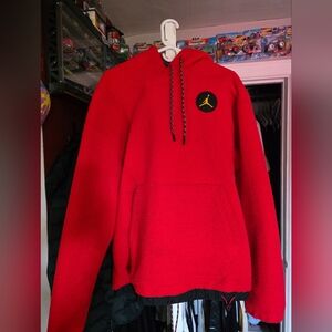 Jordan Bright Red Hoodie with Black Details